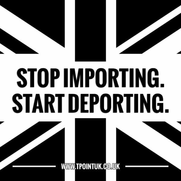 'Stop Importing. Start Deporting.' black and white stickers: 48 for £15