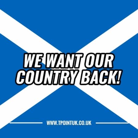 Scottish 'We Want Our Country Back' colour stickers: 48 for £15